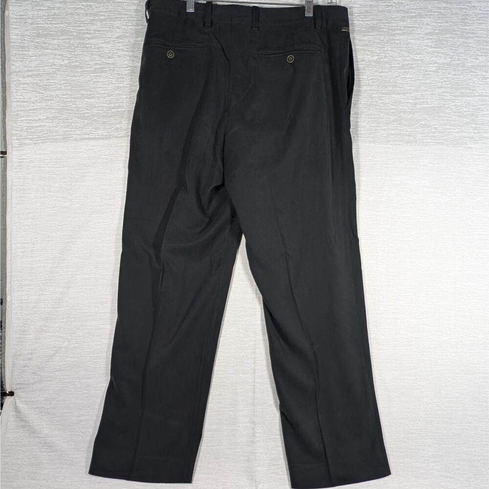 Tommy Bahama Mens Pants 34x30 TAGGED Black Silk Dress Pants 35x29 MEASURED - Picture 3 of 7